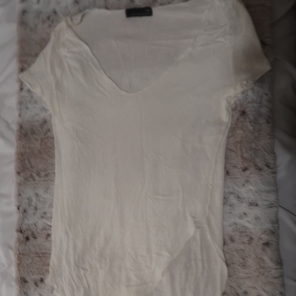 White Asymmetrical Hem Top